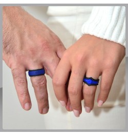 Rinfit Matching Silicone Rings for Couples - Silicone Wedding Bands Sets for Him and Her - His and Hers Ring Sets Black/Red -...