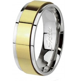 His and Her 14K Gold Plated Stainless Steel 3 Piece Wedding Engagement Ring and Men's Band Set Women's Size 05 Men's Size 07 ...