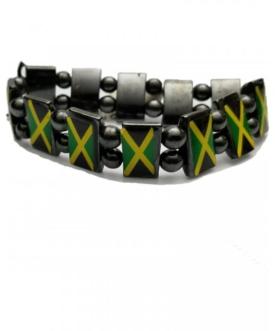 Jamaica Flag Reggae Bracelet Wrist Bracelet Hematite Metal Reggae Jamaican $9.28 Bracelets