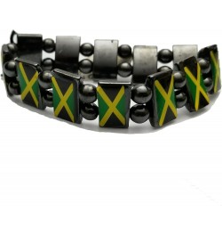 Jamaica Flag Reggae Bracelet Wrist Bracelet Hematite Metal Reggae Jamaican $9.28 Bracelets