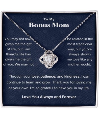 Bonus Mom Gifts Necklace Step Mom Mothers Day Birthday Gift From Daughter Son To My Bonus Mom Pendant Jewelry Present with Me...