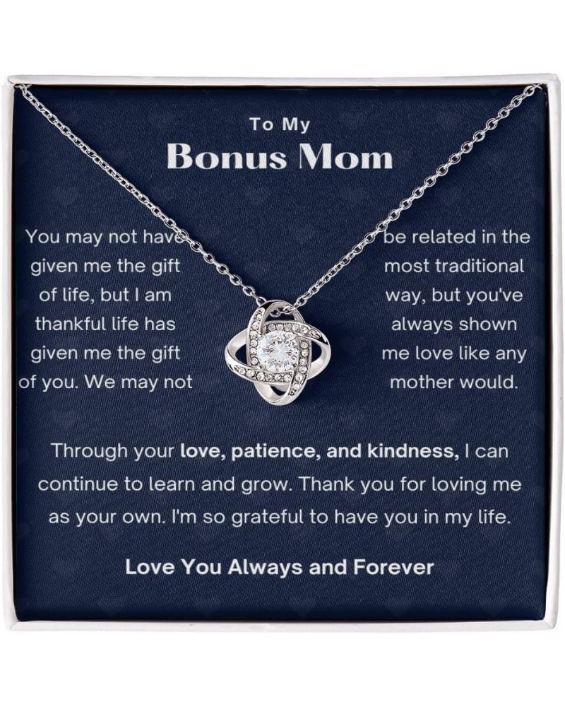 Bonus Mom Gifts Necklace Step Mom Mothers Day Birthday Gift From Daughter Son To My Bonus Mom Pendant Jewelry Present with Me...