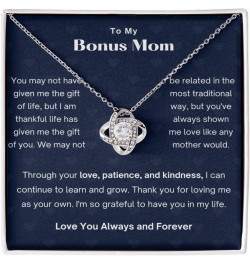 Bonus Mom Gifts Necklace Step Mom Mothers Day Birthday Gift From Daughter Son To My Bonus Mom Pendant Jewelry Present with Me...