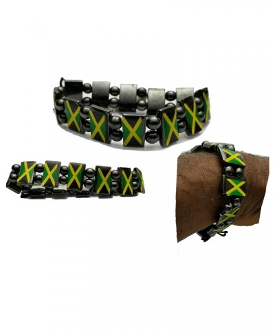 Jamaica Flag Reggae Bracelet Wrist Bracelet Hematite Metal Reggae Jamaican $9.28 Bracelets