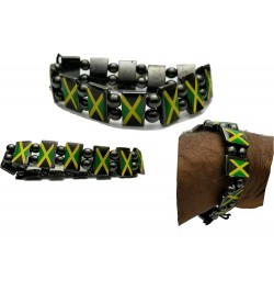 Jamaica Flag Reggae Bracelet Wrist Bracelet Hematite Metal Reggae Jamaican $9.28 Bracelets