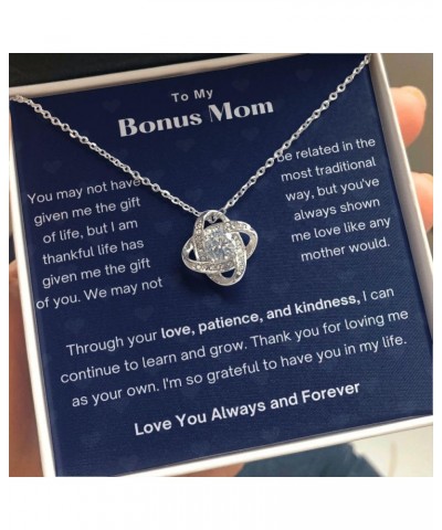 Bonus Mom Gifts Necklace Step Mom Mothers Day Birthday Gift From Daughter Son To My Bonus Mom Pendant Jewelry Present with Me...