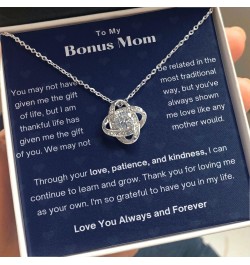 Bonus Mom Gifts Necklace Step Mom Mothers Day Birthday Gift From Daughter Son To My Bonus Mom Pendant Jewelry Present with Me...