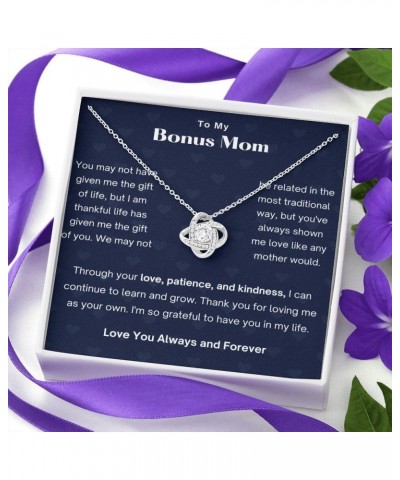 Bonus Mom Gifts Necklace Step Mom Mothers Day Birthday Gift From Daughter Son To My Bonus Mom Pendant Jewelry Present with Me...