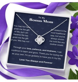 Bonus Mom Gifts Necklace Step Mom Mothers Day Birthday Gift From Daughter Son To My Bonus Mom Pendant Jewelry Present with Me...