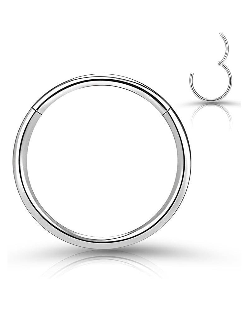 Nose Rings Hoops 316L Surgical Steel Hypoallergenic Septum Ring For Women Men Cartilage Hoop Earring 20G/18G/16G,Diameter 6mm...