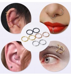 Nose Rings Hoops 316L Surgical Steel Hypoallergenic Septum Ring For Women Men Cartilage Hoop Earring 20G/18G/16G,Diameter 6mm...