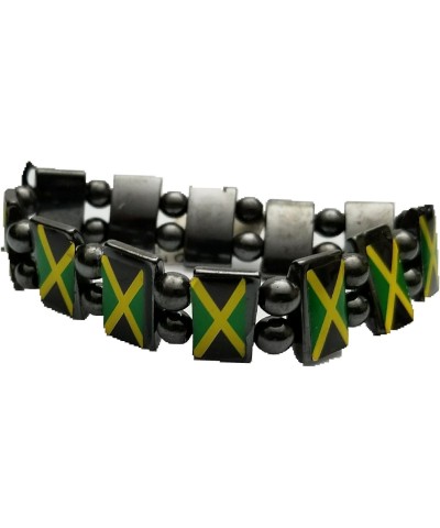 Jamaica Flag Reggae Bracelet Wrist Bracelet Hematite Metal Reggae Jamaican $9.28 Bracelets