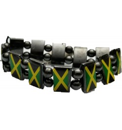 Jamaica Flag Reggae Bracelet Wrist Bracelet Hematite Metal Reggae Jamaican $9.28 Bracelets