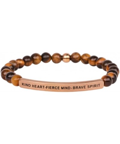 Hope Collection Unisex Stretchable Bracelets (KIND HEART - FIERCE MIND - BRAVE SPIRIT) Tiger Eye $13.78 Bracelets