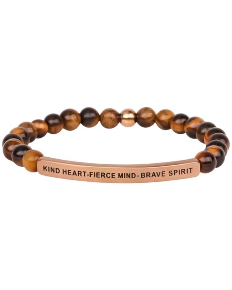 Hope Collection Unisex Stretchable Bracelets (KIND HEART - FIERCE MIND - BRAVE SPIRIT) Tiger Eye $13.78 Bracelets