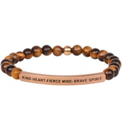 Hope Collection Unisex Stretchable Bracelets (KIND HEART - FIERCE MIND - BRAVE SPIRIT) Tiger Eye $13.78 Bracelets