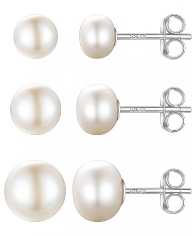 925 Stelring Silver Natural Freshwater Pearl Non Piercing Clip On Stud Earrings/Dangle Earrings 4mm-10mm, Cultured Pearl Jewe...