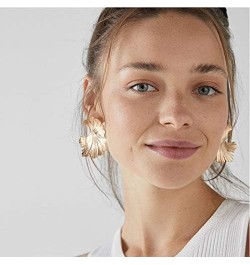 Gold Large Geometric Statement Dangle Earrings for Women Bohemian Ginkgo Leaf Heart Flower Dangling Drop Earrings Exaggerated...