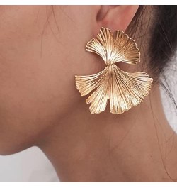 Gold Large Geometric Statement Dangle Earrings for Women Bohemian Ginkgo Leaf Heart Flower Dangling Drop Earrings Exaggerated...