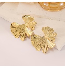 Gold Large Geometric Statement Dangle Earrings for Women Bohemian Ginkgo Leaf Heart Flower Dangling Drop Earrings Exaggerated...