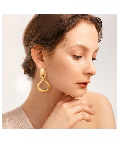 Gold Statement Earrings for Women Geometric Drop Earrings Teardrop Hoop Dangle Earrings Fashion Jewelry Gifts for Her A:Daint...