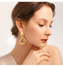 Gold Statement Earrings for Women Geometric Drop Earrings Teardrop Hoop Dangle Earrings Fashion Jewelry Gifts for Her A:Daint...