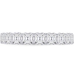 4MM Asscher Shape White Cubic Zirconia Eternity Wedding Band Ring in 14k Gold Over Sterling Silver white-gold-plated-silver $...