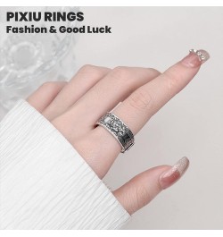 Feng Shui Pixiu Mantra Amulet Lucky Adjustable Ring Buddhist Good Luck Mantra Double Protection Wealth Love Health Ring Vinta...