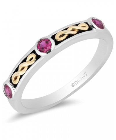 Enchanted Disney Fine Jewelry 14K Yellow Gold over Sterling Silver Round Created Ruby Evil Queen Stack Ring $77.55 Rings