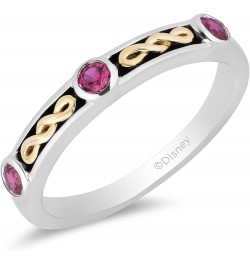 Enchanted Disney Fine Jewelry 14K Yellow Gold over Sterling Silver Round Created Ruby Evil Queen Stack Ring $77.55 Rings