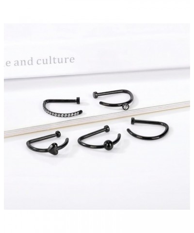 Stainless Steel faux nose rings Fake Nose Rings 18G Non Piercing Clip-on Fake Faux Septum Hypoallergenic Fake Cartilage Earri...