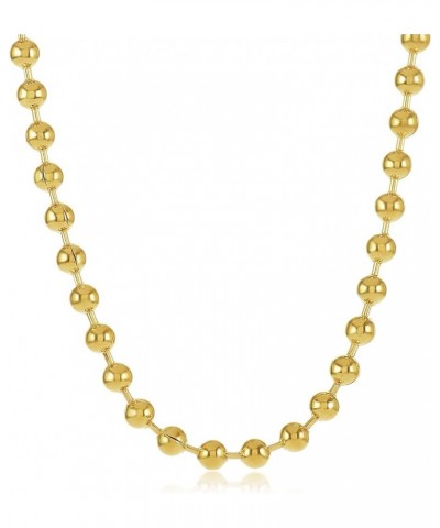 1mm-6mm 14k Yellow Gold Plated Ball Military Chain Necklace or Bracelet 30.0 Inches 3.3mm Necklace $15.51 Bracelets