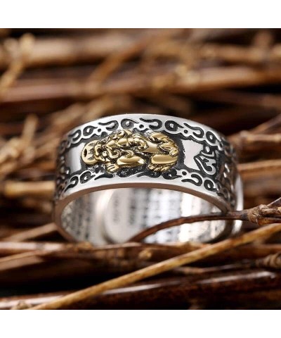 Feng Shui Ring PiXiu Mantra Rings Buddhist Amulet Protection Wealth Love Health Ring Good Luck Amulet Mantra Double Finger Ri...