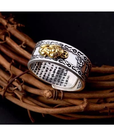 Feng Shui Ring PiXiu Mantra Rings Buddhist Amulet Protection Wealth Love Health Ring Good Luck Amulet Mantra Double Finger Ri...