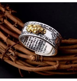 Feng Shui Ring PiXiu Mantra Rings Buddhist Amulet Protection Wealth Love Health Ring Good Luck Amulet Mantra Double Finger Ri...