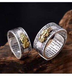 Feng Shui Ring PiXiu Mantra Rings Buddhist Amulet Protection Wealth Love Health Ring Good Luck Amulet Mantra Double Finger Ri...