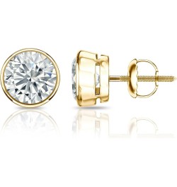 1/6 to 2 Carat Round Diamond Stud Earrings in 14k Yellow Gold Bezel-set (cttw, Good, I1-I2) Screw Back 1.4 carats $272.62 Ear...