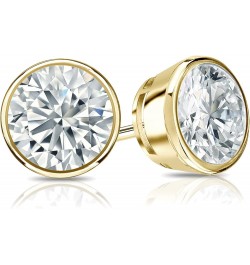 1/6 to 2 Carat Round Diamond Stud Earrings in 14k Yellow Gold Bezel-set (cttw, Good, I1-I2) Screw Back 1.4 carats $272.62 Ear...