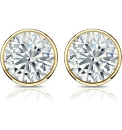 1/6 to 2 Carat Round Diamond Stud Earrings in 14k Yellow Gold Bezel-set (cttw, Good, I1-I2) Screw Back 1.4 carats $272.62 Ear...