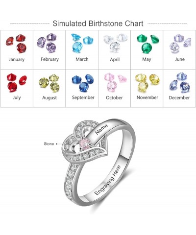 Personalized Sterling Silver 1-8 Names Mothers Rings Custom Birthstone Rings for Women Engraving Text Promise Rings for Her J...