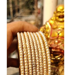 Traditional Indian Antique Gold Plated Metal Bangles Bracelets Set Wedding Collections Bridal Matching Costume Jewelry Pearl ...