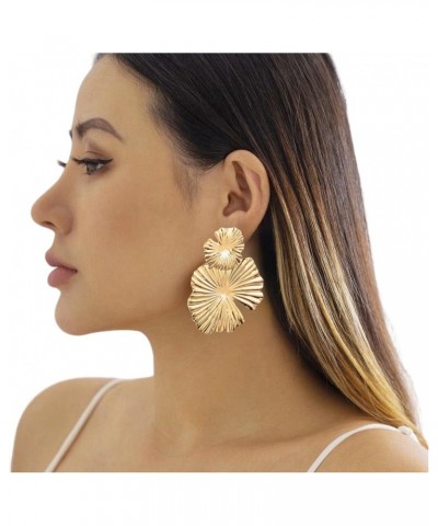 Gold Flower Earrings for Women Statement Dangling Drop Exaggerated Jewelry Lightweight and Comfortable Perfect for Parties an...