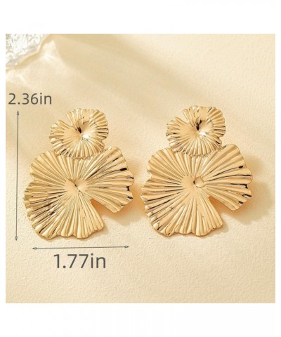 Gold Flower Earrings for Women Statement Dangling Drop Exaggerated Jewelry Lightweight and Comfortable Perfect for Parties an...