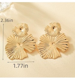 Gold Flower Earrings for Women Statement Dangling Drop Exaggerated Jewelry Lightweight and Comfortable Perfect for Parties an...