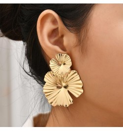 Gold Flower Earrings for Women Statement Dangling Drop Exaggerated Jewelry Lightweight and Comfortable Perfect for Parties an...