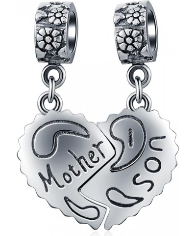 Mothers Day Theme Charm-925 Sterling Silver Mother/Daughter, Mother/Son, Father/Daughter Heart Split Pendant, 2 Tone Heart, F...