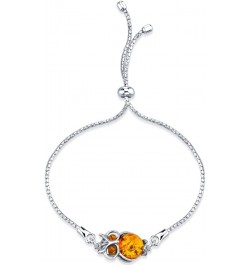 Genuine Baltic Amber Animal Adjustable Bolo Bracelet for Women in Sterling Silver Owl $33.59 Bracelets