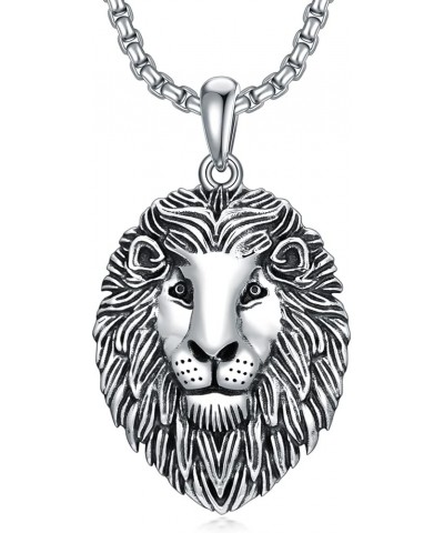 Eagle/Owl/Lion S925 Sterling Silver Necklace Owl/Eagle/Lion Jewelry for Men 3D Winged Eagle/Owl Sterling Silver Pendant, 3D E...