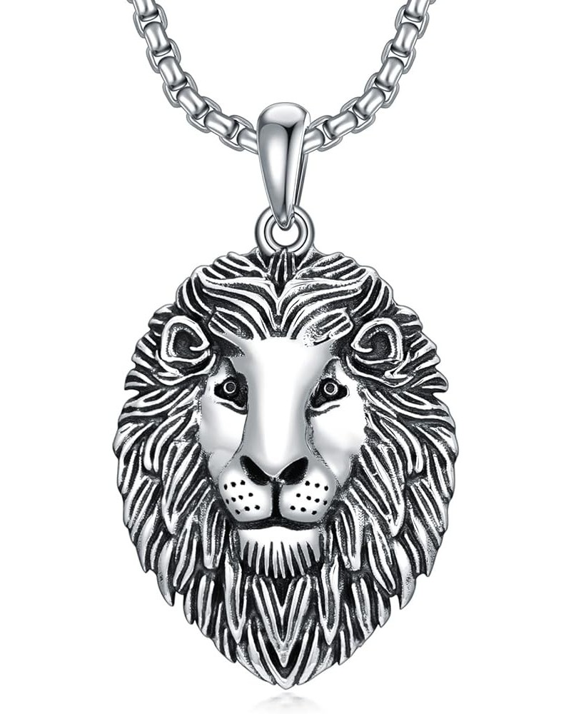 Eagle/Owl/Lion S925 Sterling Silver Necklace Owl/Eagle/Lion Jewelry for Men 3D Winged Eagle/Owl Sterling Silver Pendant, 3D E...