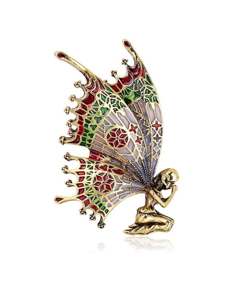 Colorful Rhinestone Butterfly Brooch Pin,Enamel Insect Butterfly Suit Pin Crystal Big Butterfly Angel Lapel Pin Jewelry for W...